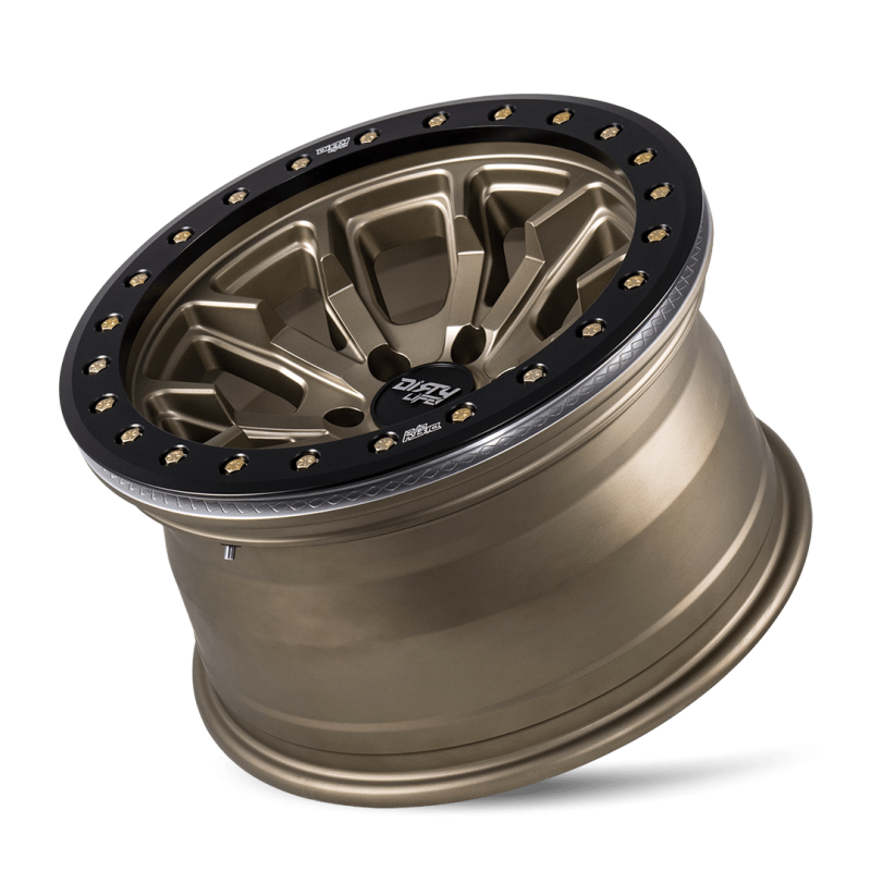 Dirty Life DT-1 9303 17x9 Satin Bronze Wheel, 5x127 Bolt Pattern, -12mm Offset, Simulated Beadlock