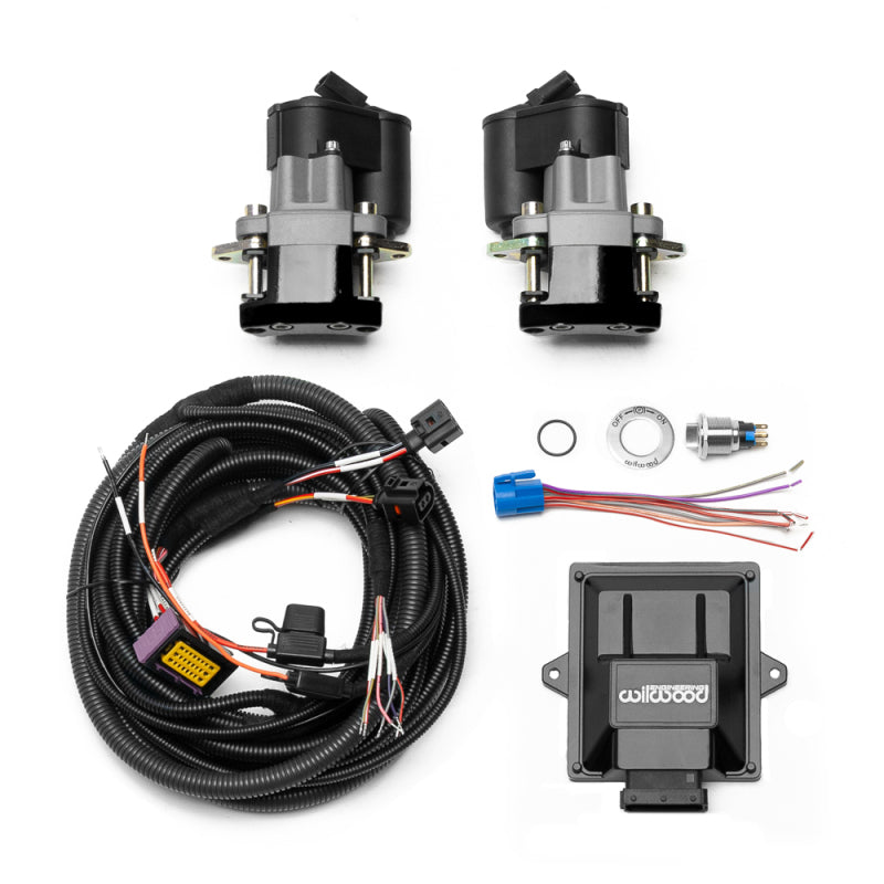 Wilwood Electronic Parking Brake Rear Retrofit Kit with Switch Harness - Black Powder Coat Caliper (Part Number: wil140-18031-BK)