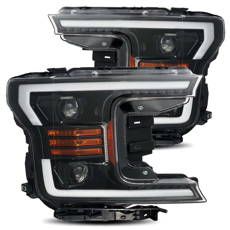 AlphaRex PRO-Series Projector Headlights for 2018–2019 Ford F-150, Plank Style, Gloss Black