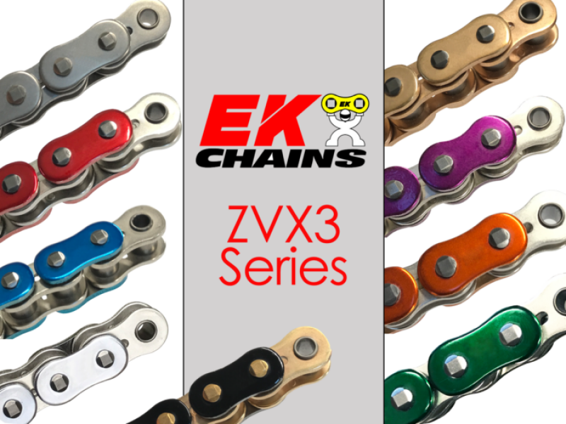 Vortex Racing EK 525 ZVX3 Rivet Master 150 Links- Metallic Red
