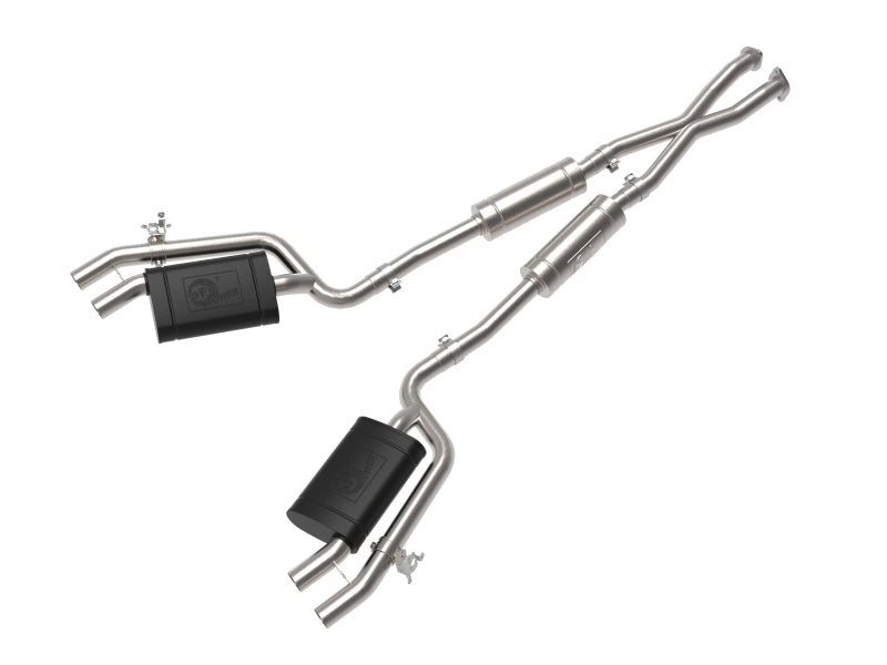 aFe Gemini XV 2.5-Inch 304 Stainless Steel Cat-Back Exhaust with Cut-Out for 2018-2022 Kia Stinger V6 3.3L
