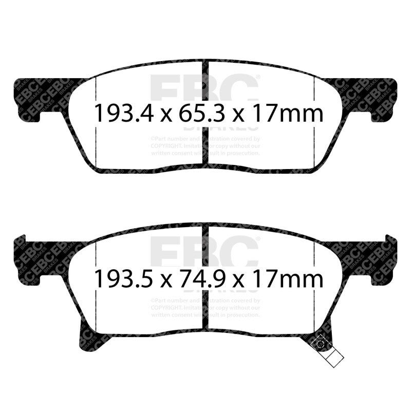 EBC Yellowstuff Front Brake Pads for 2018+ Subaru Ascent - DP43096R
