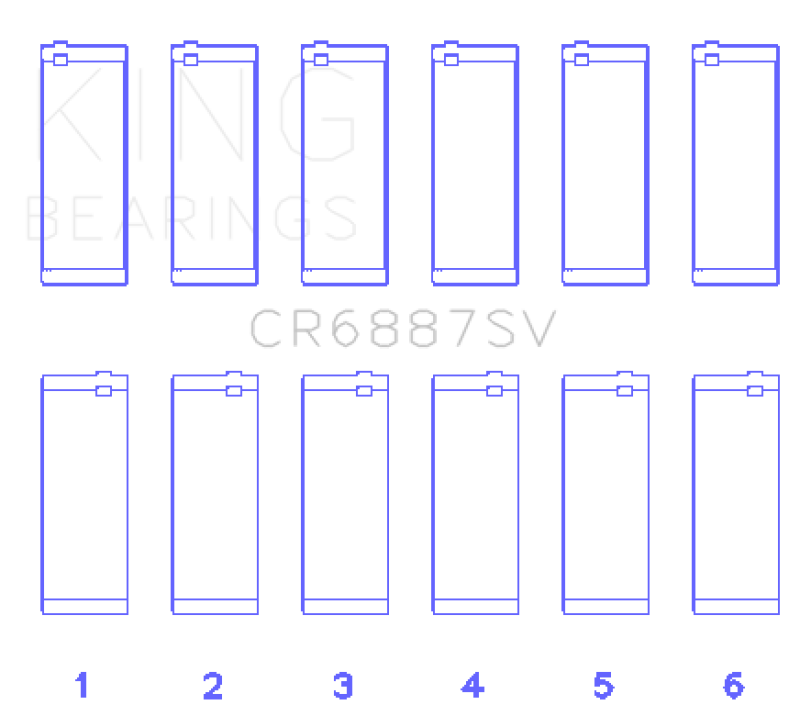 King Engine Bearings CR6887SV BMW B58B30A Performance Rod Bearing Set