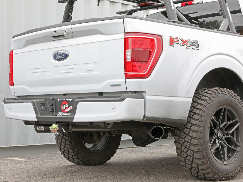 aFe Gemini XV Cat-Back Exhaust System with Cutout, Part Number 49-33129-B, for 2021–2026 Ford F-150 2.7L, 3.5L, and 5.0L Engines
