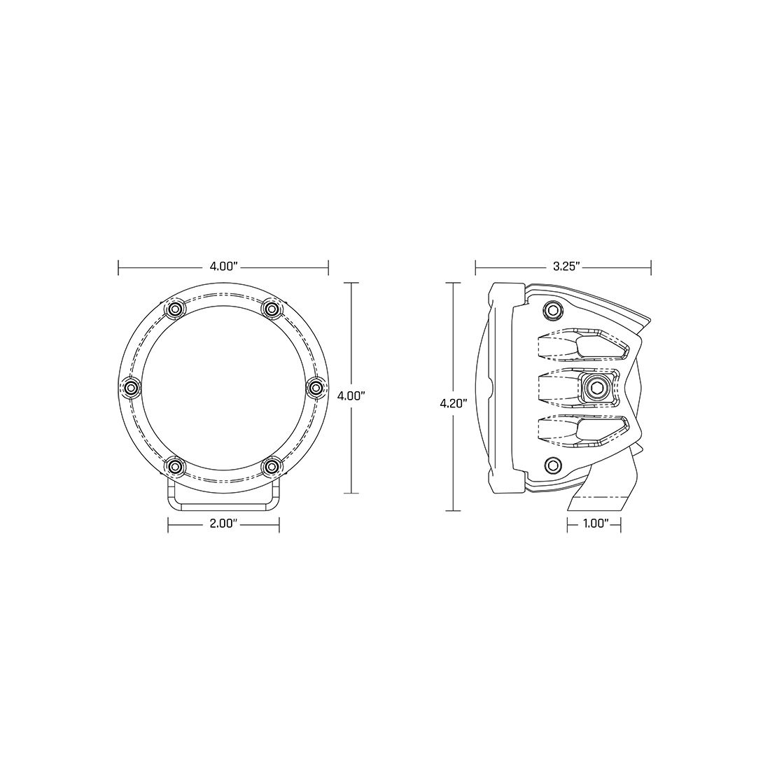 Rigid Industries - 36123 - Auxiliary Light - 360-Series 4 Inch Spot with Amber PRO Lens Pair
