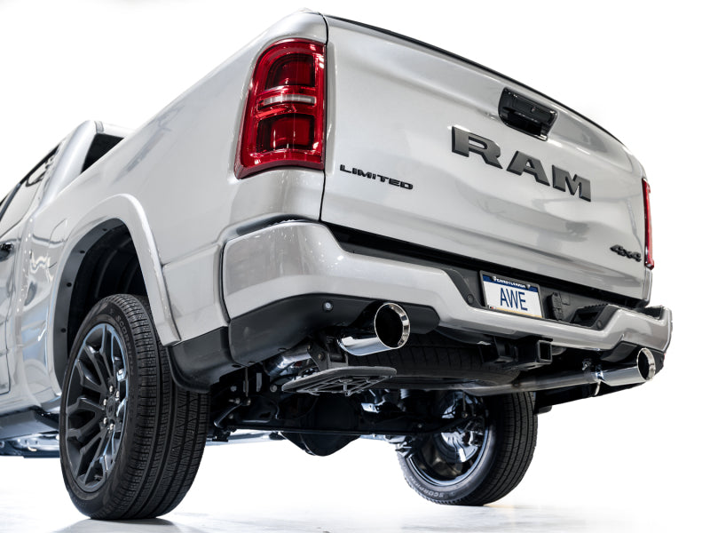 AWE 25+ RAM 1500 3.0TT 0FG Catback Touring Exhaust - Chrome Silver Tips