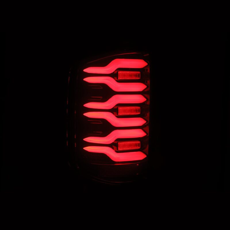 AlphaRex Luxx-Series LED Tail Lights for 2014-2018 Chevrolet Silverado 1500 and 2015 Silverado 2500 HD, Black/Red, ARX620050