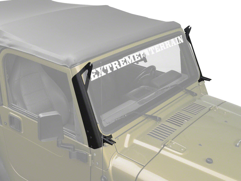 Raxiom 97-06 Jeep Wrangler TJ 50-Inch LED Light Bar Windshield Mount with Auxiliary Brackets - raxJ106746