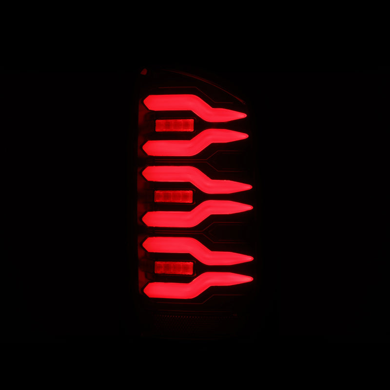 AlphaRex Luxx-Series LED Tail Lights for 2002–2006 Dodge Ram 1500 and 2003–2006 Ram 2500/3500, Black/Red, Part ARX641030