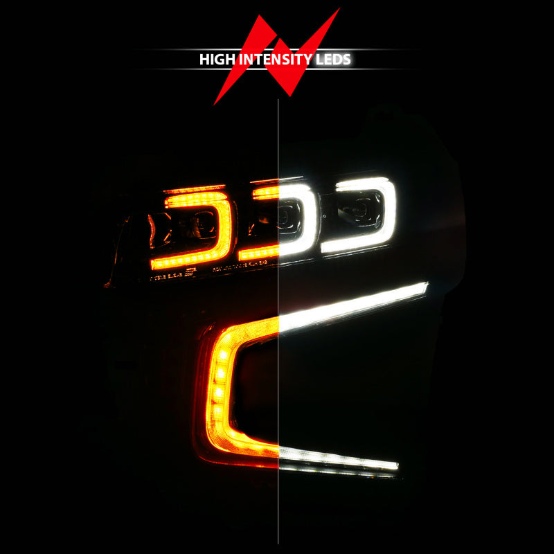 ANZO 21-23 Chevy Tahoe/Suburban LED Light Bar Style Headlights Black w/ Squential DRL (Left Side)