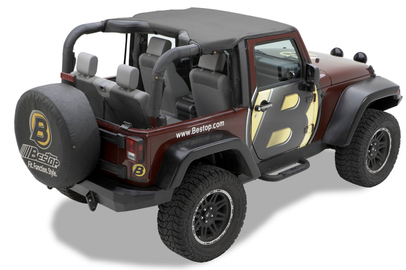 Bestop Header Targa Bikini for Jeep Wrangler JK 2-Door (Black Diamond) – Model 10-18