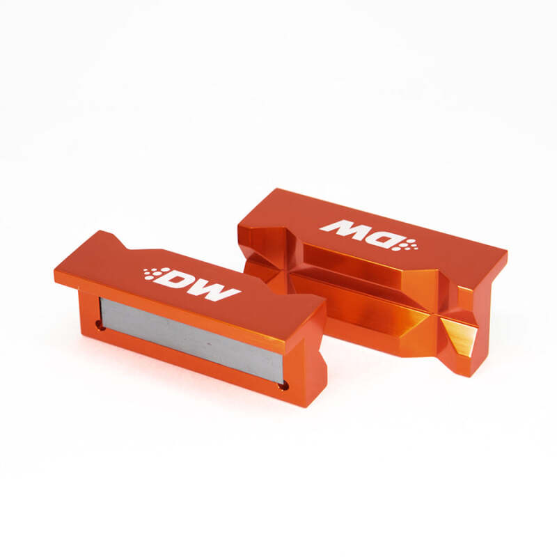 DeatschWerks DWK6-02-1007 4-Inch Aluminum Soft Jaws with Magnet, Orange Anodized