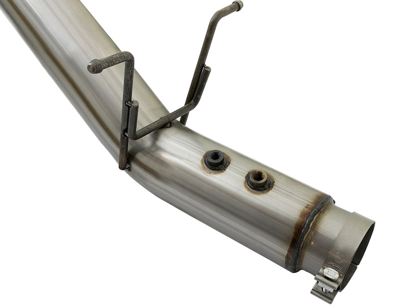 aFe Large Bore-HD 5-Inch 409 Stainless Steel DPF-Back Exhaust with Polished Tip, Part Number 49-44085-P