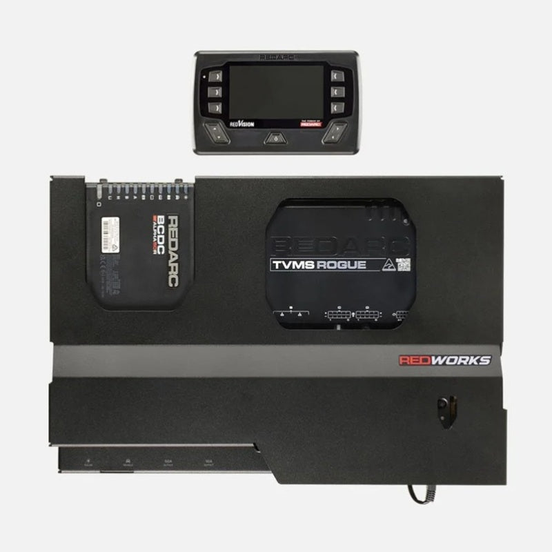 REDARC REDWorks Pioneer50 Power Panel with 50A BCDC Alpha R Battery Charger and TVMS Rogue
