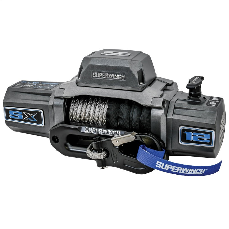 Superwinch 12000 LBS 12 VDC 3/8in x 80ft Synthetic Rope SX 12000SR Winch - Graphite