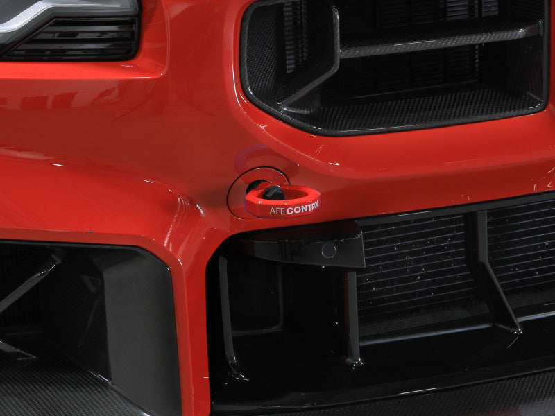 aFe Control Front and Rear Tow Hook for 2023-2026 BMW M2 G87, Red