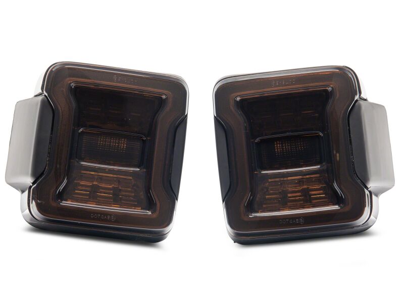 Raxiom Jeep Wrangler JL LED Tail Lights with Red Housing and Smoked Lens - Part RAXJ181425