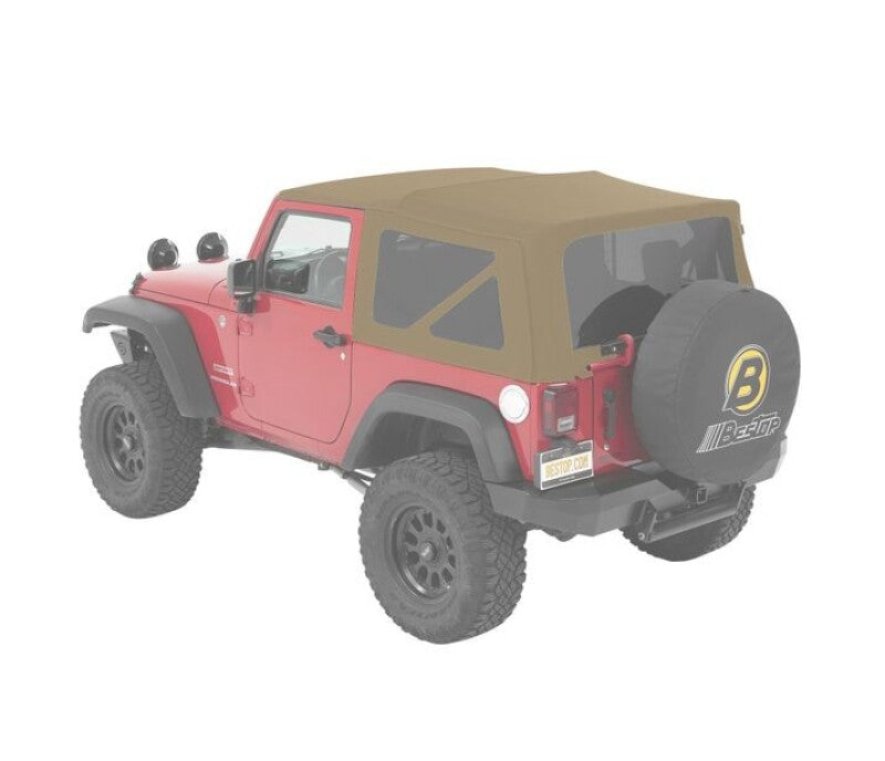 Bestop 07-18 Jeep Wrangler JK 2-Door Window Set in Pebble Beige Twill