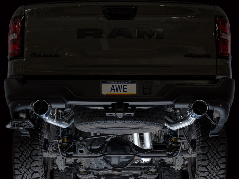 AWE Tuning 2025+ RAM 1500 3.0TT Rebel 0FG Cat-Back Exhaust with Chrome Silver Tips