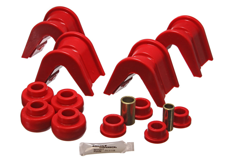 Energy Suspension eng4.7105R - 76-77 Ford Bronco/66-72 F-100/F-150 Red 4-Degree Offset 14-Piece C-Bushing Set