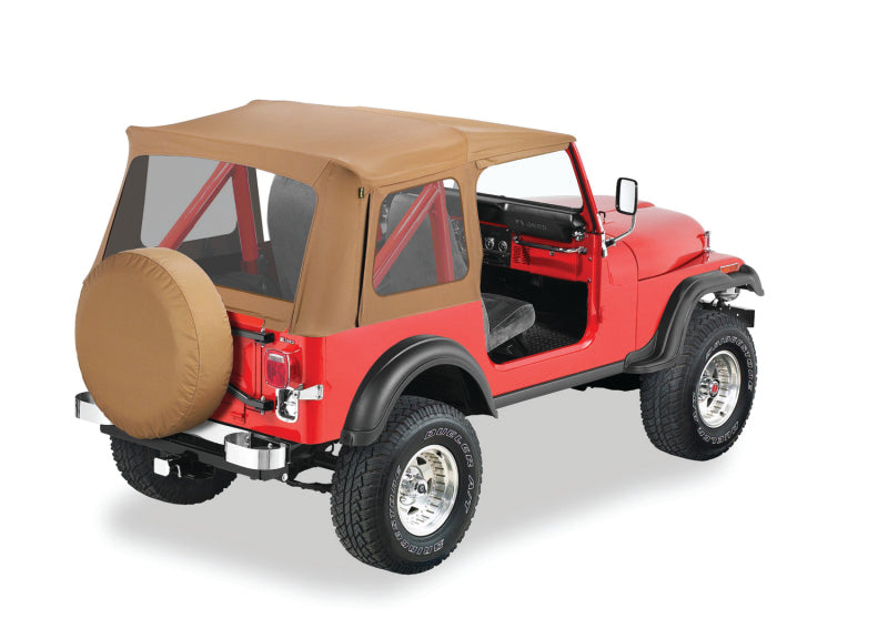 Bestop 76-86 Jeep CJ7 / 87-95 Wrangler YJ Supertop Classic Skin with Clear Windows - Spice