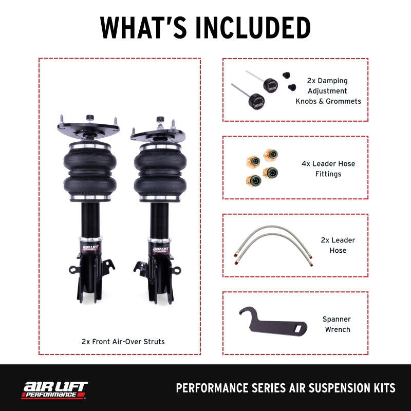 Air Lift Performance 76001 Front Air Suspension Kit for 2015-2021 Subaru WRX and WRX STI