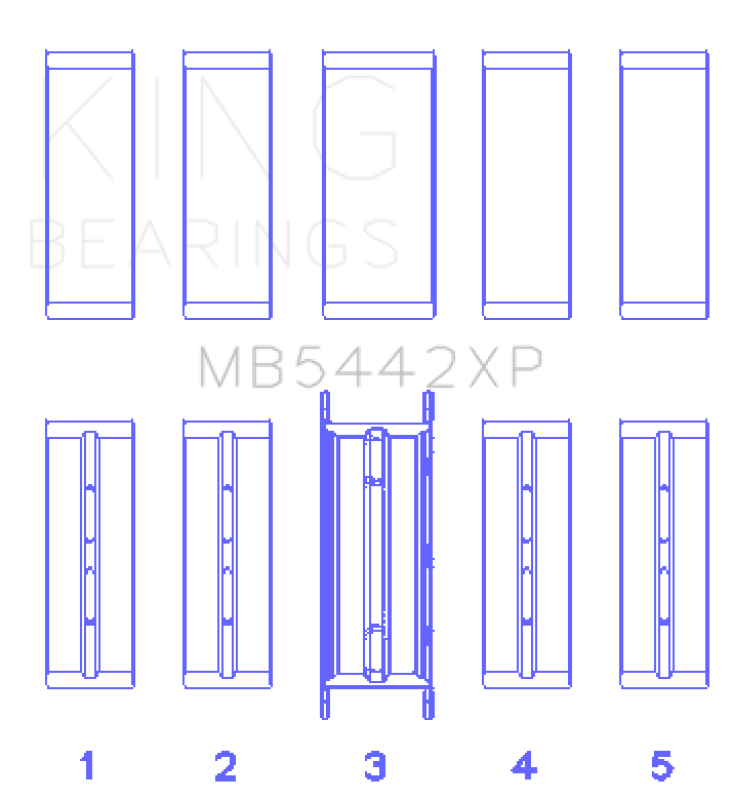 King Engine Bearings MB5442XP.026 Ford 2.0L and 2.3L EcoBoost Crankshaft Main Bearing Set