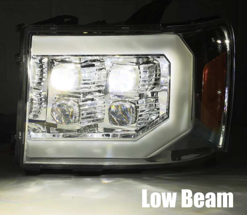 AlphaRex NOVA LED Projector Headlights for 2007–2014 GMC Sierra 2500HD, Plank Style, Matte Black – ARX880607
