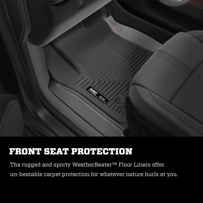 Husky Liners 2019 Chevrolet Silverado 1500 Double Cab Front & 2nd Seat Weatherbeater Floor Liners