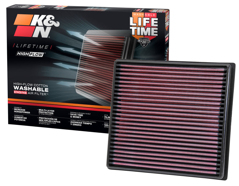 K&N Engineering 33-3002 High-Flow Replacement Air Filter for 2012 Isuzu D-Max 2.5L L4 Diesel