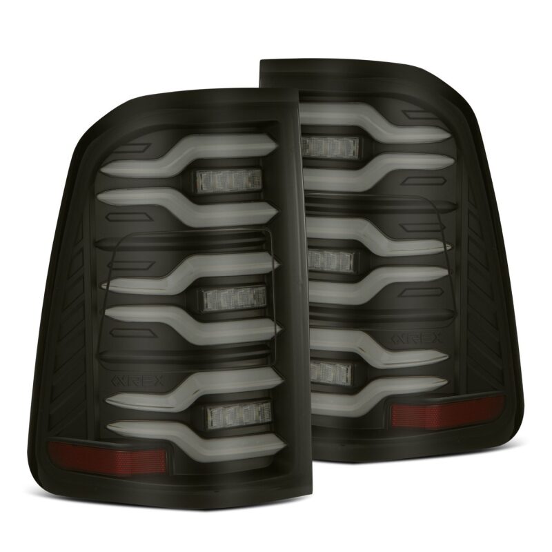 AlphaRex ARX640040 Luxx-Series LED Tail Lights for 2019-2020 Ram 1500, Black Housing