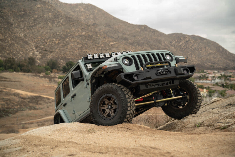 DV8 Offroad OE Plus Front Bumper for 2018-2025 Jeep Wrangler JL and 2020-2025 Gladiator JT, Part Number dveFBJL-13