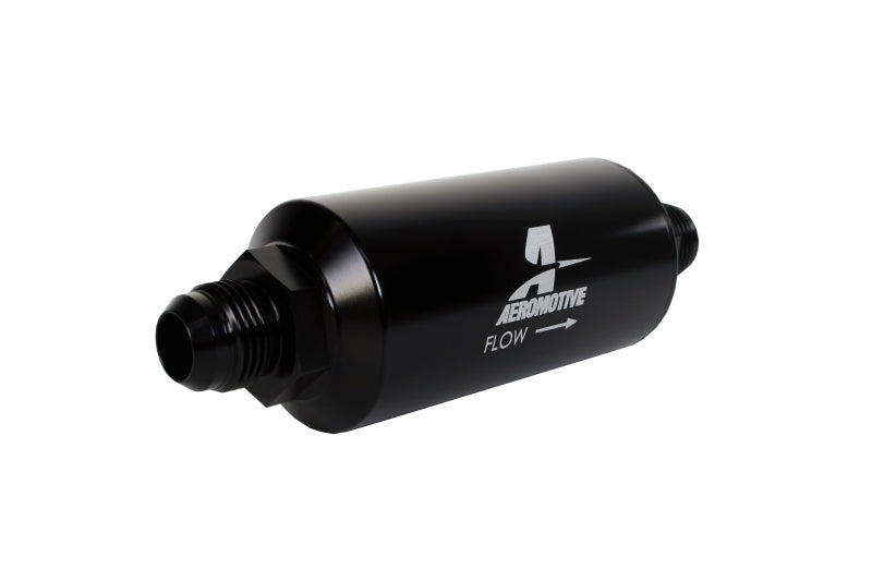 Aeromotive 12385 In-Line Fuel Filter, AN-10 Male, 10-Micron Microglass Element, Black Anodized