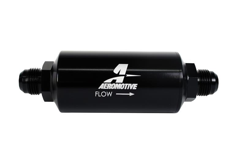 Aeromotive 12385 In-Line Fuel Filter, AN-10 Male, 10-Micron Microglass Element, Black Anodized