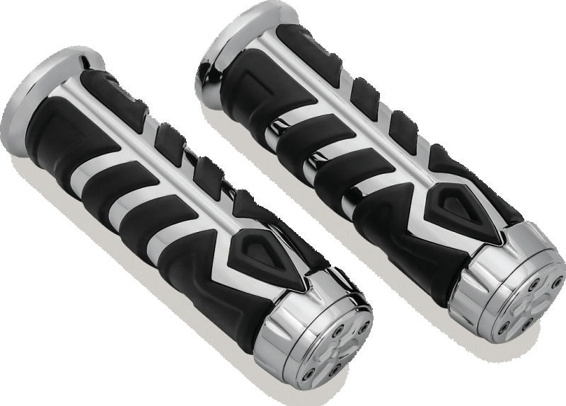 Kuryakyn Spear Grips for 7/8-Inch Handlebars, Chrome – Part Number 5636