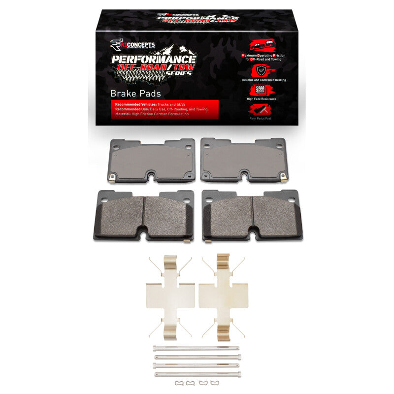 R1 Concepts Performance Off-Road/Tow Front Brake Pads and Hardware Kit, Part Number RNC2400-2173-01