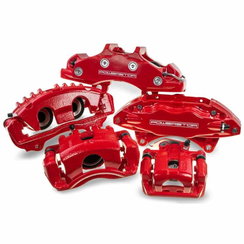 Power Stop 01-02 Dodge Ram 2500 Rear Red Calipers w/Brackets - Pair