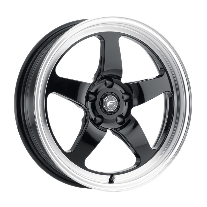 Forgestar F091 17X11 D5 Drag 5X120.65 ET43 BS7.8 Gloss Black w/ Machine Lip 78.1
