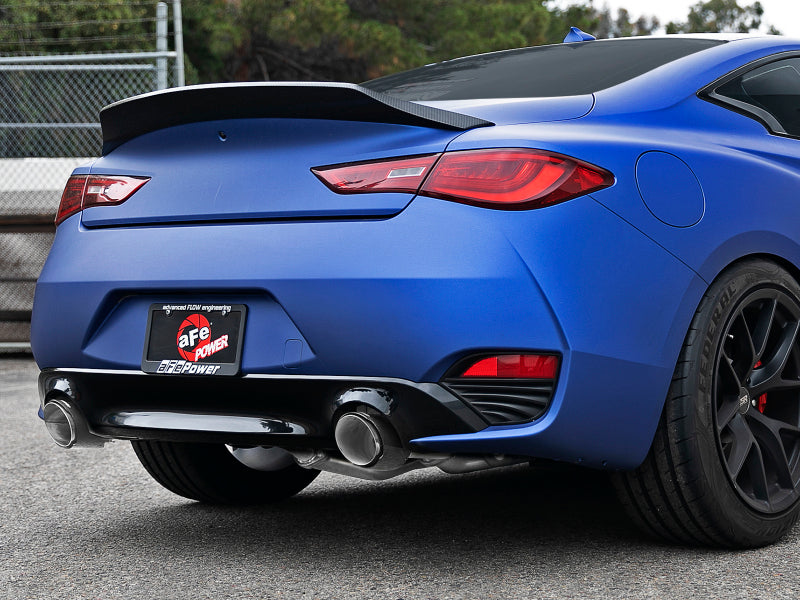 aFe POWER Takeda 2.5-Inch 304 Stainless Steel Cat-Back Exhaust with Carbon Fiber Tips for Infiniti Q60 V6 3.0L Twin-Turbo, Part 49-36134NM-C
