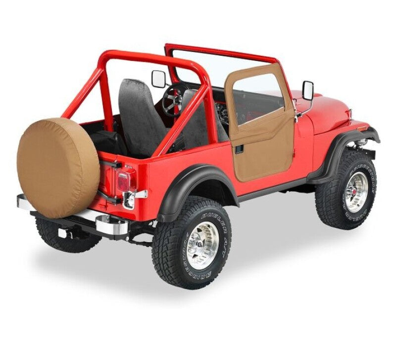 Bestop 76-86 Jeep CJ7 Full Fabric Doors (Spice) - Complete Set with Clear Vinyl Windows