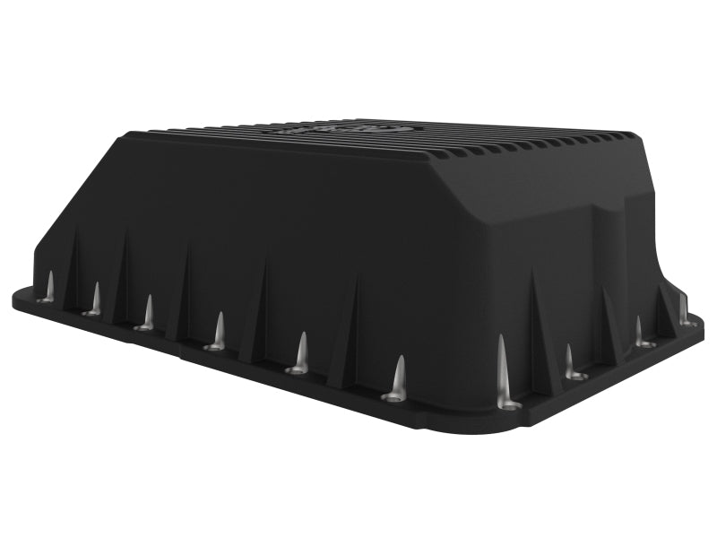 aFe POWER Pro Series Transmission Pan, Black with Machined Fins, Ford Diesel Trucks, Part Number 46-70122-1