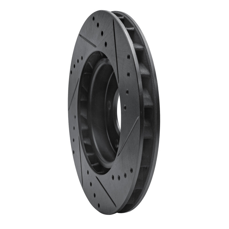 R1 Concepts RNC633-31037D Right Front Drilled and Slotted Black Brake Rotor for 1995-1999 BMW M3 and 1998-2000 BMW Z3