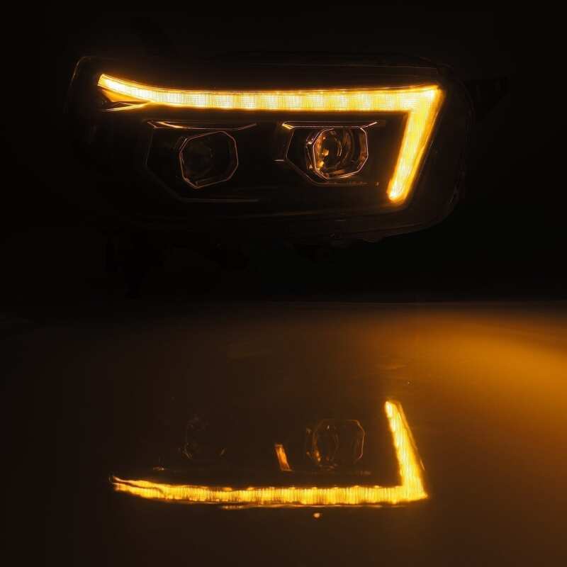 AlphaRex PRO-Series Projector Headlights for 2010–2013 Toyota 4Runner, Plank Style Black with Sequential Signal and DRL