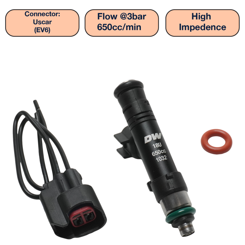 DeatschWerks DW650-60-14-14-1 Universal 650cc Fuel Injector