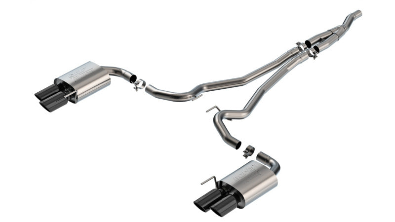 Borla ATAK Cat-Back Exhaust System with Quad Black Chrome Tips for 2024-2026 Ford Mustang 2.3L EcoBoost, Part Number 140982BC