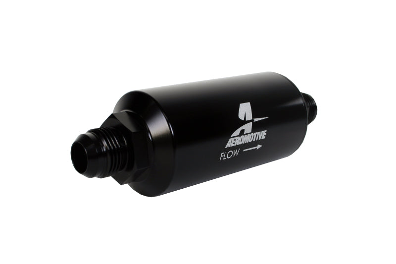Aeromotive 12385 In-Line Fuel Filter, AN-10 Male, 10-Micron Microglass Element, Black Anodized