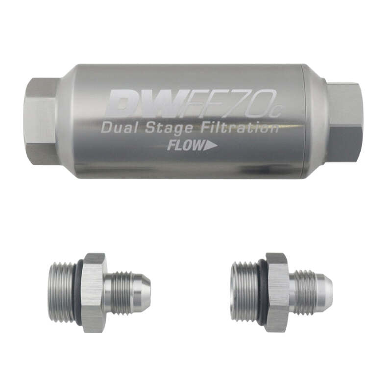 DeatschWerks DWK8-03-70C-010K-6 6AN 10-Micron Compact In-Line Fuel Filter Kit