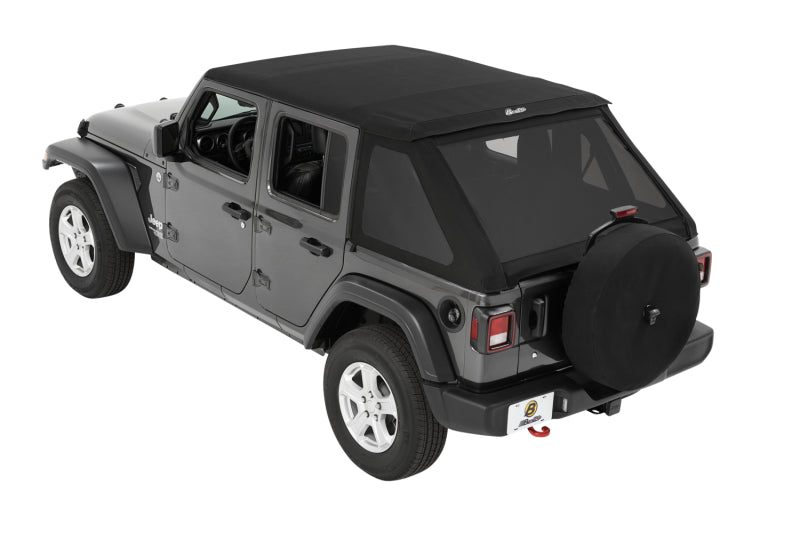 Bestop 18-26 Jeep Wrangler JL 4-Door Trektop Premium Black Twill Soft Top