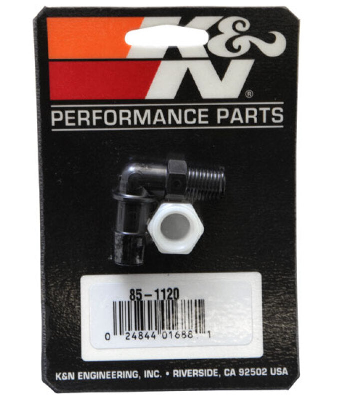 K&N Engineering Air Filter Vent Kit, White 90-Degree Plastic, 1/2-Inch Flange