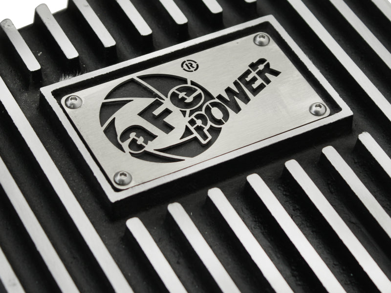 aFe POWER Pro Series Transmission Pan, Black with Machined Fins, Ford F-150 6R80, Part Number 46-70172